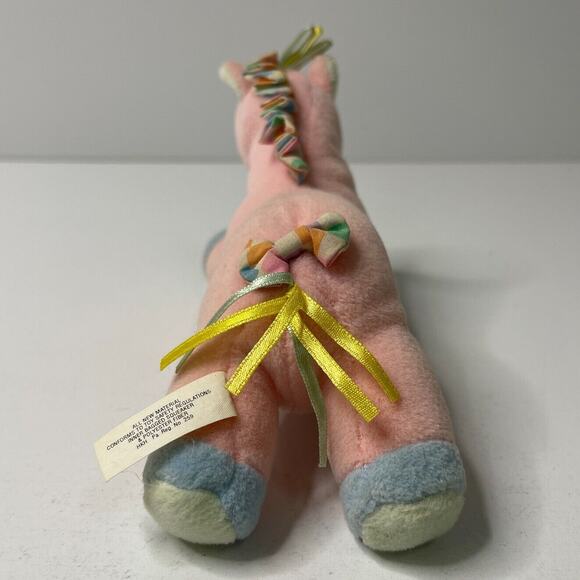 Russ Berrie Pink Unicorn Plush 6.5" Baby Toddler Stuffed Animal Squeaker Toy - Picture 13 of 14